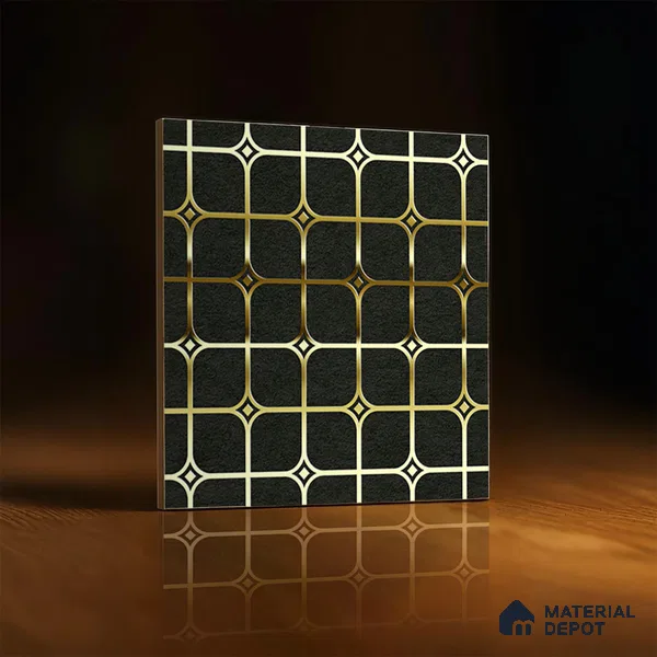Highlighter Tiles  Tile TL 07252 Plana 8016 GLM (Gold) 1 ft x 1 ft Ceramic Matte Finish - 9 mm  | 2 mm Spacer is Mandatory (Sample)
